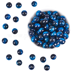 Arricraft natürliche blaue Tigerauge Perlenstränge, gefärbt und erhitzt, Runde, 8 mm, Bohrung: 1 mm, etwa 15.55 Zoll lang, 49 Stk. / Strang, 2 Stränge / box