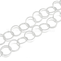 Cadenas de aluminio sin soldar, cadena belcher, textura, gainsboro, 20.2x2mm