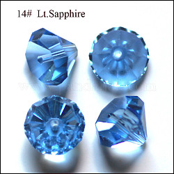 Имитация австрийских кристаллов, класс AAA, граненые, алмаз, Небесно-голубой, 9.5~10x7~8 мм, отверстие : 0.9~1 мм