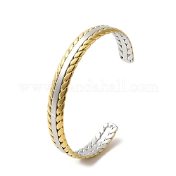 Bracelets de manchette en 304 acier inoxydable, platine et d'or, diamètre intérieur: 2-3/8 pouce (5.9 cm)