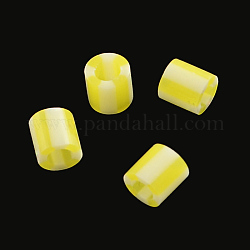 Recharges de perles à repasser en PE, colonne, jaune, 5x5mm, Trou: 3mm, environ 8000 pcs/500 g