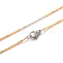 304 acero inoxidable cadenas de cable collares, acero color oro y acero, 19.7 pulgada (50 cm)