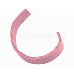 Cordón de cuero de imitación, rosa, 15x1.5mm, alrededor de 1.09 yarda (1 m) / hebra