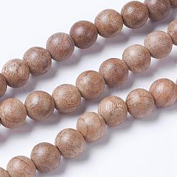 Chapelets de perles en bois naturel, ronde, burlywood, 6mm, Trou: 1mm, Environ 63 pcs/chapelet, 14.9 pouce (38 cm)