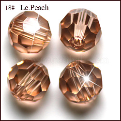 Imitation österreichischen Kristallperlen, Klasse aaa, facettiert (32 Facetten), Runde, peachpuff, 8 mm, Bohrung: 0.9~1.4 mm