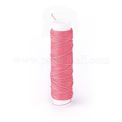 Runde, gewachste, verdrillte Polyesterkordel, Mikro-Makramee-Schnur, für Lederprojekte, Buchbinderei, Flamingo, 0.35 mm, ca. 43 Yard (40m)/Rolle