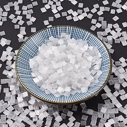Miyuki Tila Perlen, japanische Saatperlen, 2-Loch, (tl37) Kristallseidensatin, 5x5x1.9 mm, Bohrung: 0.8 mm, ca. 118 Stk. / 10 g