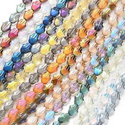 Chapelets de perles en verre électroplaqué, mixedstyle, Hamsa main, couleur mixte, 17.8x13.5x7.5mm, Trou: 1.3mm, Environ 40 pcs/chapelet, 27.95 pouce (71 cm)