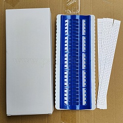 Organisateur de fil à broder en plastique et en mousse, avec autocollants en papier et boîte, pour les organisateurs de fil à broder au point de croix, bleu foncé, 275x110x25mm, emballage: 290x125x30mm