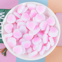 Opaque Resin Decoden Cabochons, Imitation Candy, Druzy Heart, Pearl Pink, 15x16mm