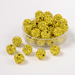 Perline palla di disco, Perline strass polimero argilla, grado a, tondo, citrino, PP12 (1.8~1.9mm), 8mm, Foro: 1 mm