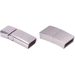 PandaHall Elite 2pcs 304 Stainless Steel Matte Magnetic Bracelet Clasps for Jewelry Making, 11x21x5mm