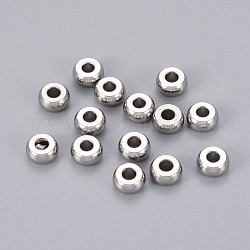 304 perline in acciaio inossidabile, rondelle, 6x3mm, Foro: 2.5 mm