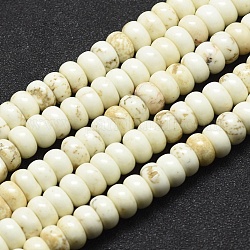 Natural Magnesite Beads Strands, Dyed, Rondelle, 8x4.5mm, Hole: 1mm, about 87pcs/strand, 15.7 inch(40cm)