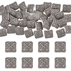 UNICRAFTALE 40Pcs 2.2mm Hole Zinc Alloy Square Shank Buttons 13mm Length Antique Silver Metal Shank Blazer Buttons Tibetan Style Sewing Buttons for Coats Dress Crafts Sewing Decorations