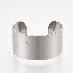 Anneaux de manchette en 304 acier inoxydable, anneaux ouverts, anneaux large bande, platine, taille 8, 18mm, 10mm