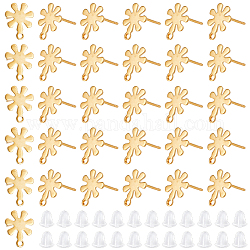 Unicraftale circa 80 pz risultati di orecchini a bottone a fiore orecchino a bottone in acciaio inossidabile con anelli e dado per l'orecchio orecchino a bottone placcato oro reale 18k ipoallergenico orecchino per la creazione di gioielli fai da te