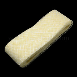 Nastro di maglia, corda di filo netto plastico, giallo oro chiaro, 4.5cm, circa 25 iardae / pacco
