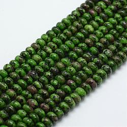 Natürlichen Zoisit Perlen Stränge, Rondell, gefärbt, 6x4 mm, Bohrung: 1 mm, ca. 96~97 Stk. / Strang, 15.3 Zoll (39 cm)