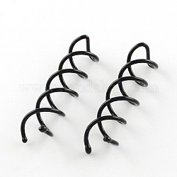 Giro espiral pinzas para el cabello de hierro de tornillo, negro, 50x12mm