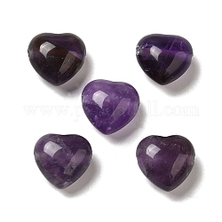 Perles d'améthyste naturelle, cœur, violet, 14.5~15x14.5~15x8.5mm, Trou: 1.5mm
