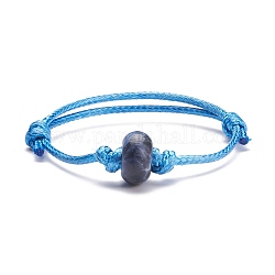 Bracciale in corda di sodalite naturale con perline, braccialetto dell'amicizia regolabile con pietre preziose per le donne, diametro interno: 2-1/4~3-1/8 pollice (5.8~8 cm)