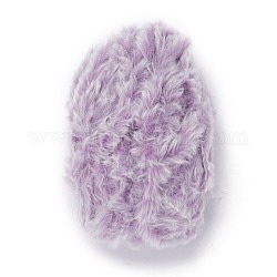 Filato di poliestere e nylon, imitazione pelliccia lana di visone, per il fai da te sciarpa cappotto morbido, prugna, 4.5mm