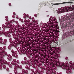 Perline di semi di vetro rotonde di grado 11/0, cottura della vernice, rosa intenso, 2.3x1.5mm, Foro: 1 mm, circa 48500pcs/libbra