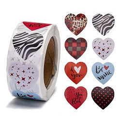 Rollo de pegatinas en forma de corazón, etiqueta adhesiva del día de san valentín, para la decoración de los accesorios del banquete de boda, colorido, 25x25mm, 500pcs / rollo