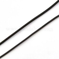 Coreano hilo cristal elástico, cordones para rebordear joyas, cuerda de pulsera elástica, redondo, negro, 0.6mm, alrededor de 1093.61 yarda (1000 m) / rollo