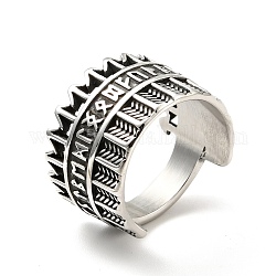 316 anello da dito a freccia in acciaio inossidabile, gioielli gotici per uomini donne, argento antico, misura degli stati uniti 8 1/4 (18.3mm)
