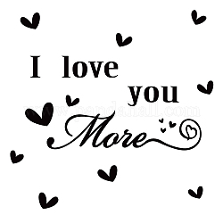 SUPERDANT I love you More Wall Decal Heart Shape with Text Inspirational Wall Art Removable PVC Wall Sticker for Bedroom Living Room Grandkids Gift Decorations 24x65cm