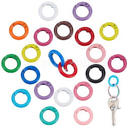 PH PandaHall 30pcs 15 Colors Spring O Rings, 20mm Spring Ring Clasp O Rings Round Keychain Key Ring Clips Snap Clip Hook Trigger Spring Keyring Buckle for Keychains Bag Purse Handbag Collars Bags