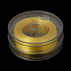 Cuerda de cristal elástica plana, Hilo de cuentas elástico, para hacer la pulsera elástica, amarillo champagne, 0.8mm