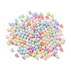 Perles acryliques opaques, ronde, couleur mixte, 4mm, Trou: 1.4mm, environ 17857 pcs/500 g