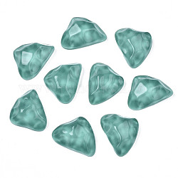 Transparent Resin Cabochons, with Bumpy Top, Water Ripple, Triangle, Cadet Blue, 17.5x23.5~24x8.5mm