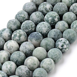 Jade qinghai naturales hebras de perlas redondo, estilo esmerilado, redondo, 10~10.5mm, agujero: 1.2 mm, aproximamente 37~40 pcs / cadena, 14.9~15.1 pulgada (38~38.5 cm)