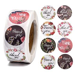 Autocollants en papier auto-adhésifs de thème de remerciement de 1 pouce, étiquette cadeau, pour la fête, cadeaux décoratifs, ronde, colorées, 25mm, 500pcs / roll