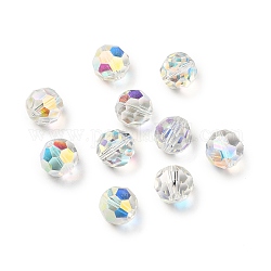 Verre imitation perles de cristal autrichien, facetté (32 facettes), ronde, clair ab, 12x11.5mm, Trou: 1.8mm