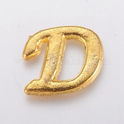 Legierung Cabochons, Buchstabe, golden, letter.d, d: 8.5x9.5x1mm