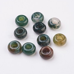 Natur Indien Achat Perlen europäischen, Großloch perlen, Rondell, 14x7~8 mm, Bohrung: 6 mm