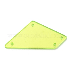 Trapezförmiger Acrylspiegel zum Aufnähen von Strassen, Bekleidungszubehör, Multi-Strang-Verbinder, grün gelb, 17.5x38x1.3 mm, Bohrung: 1.4 mm
