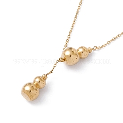 Collana lariat ciondolo zucca, placcatura ionica (ip) 304 gioielli in acciaio inossidabile per donna, oro, 8.54~17.76 pollice (21.7~45.1 cm)