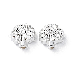 Alloy Beads, Long-Lasting Plated, Tree, Silver, 8x7.5x3mm, Hole: 1.2mm