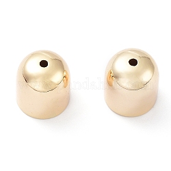 Brass Cord Ends, End Caps, Column, Real 18K Gold Plated, 11.5~12x10.5~11mm, Hole: 1.2~1.6mm, Inner Diameter: 9.5~10mm