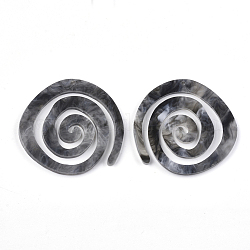 Pendenti in cellulosa acetato (resina), vortice, grigio scuro, 41.5x43.5x3mm, Foro: 1.4 mm