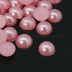 Acryl Cabochons, Nachahmung Perlen, halbrund / Dome, Perle rosa, 10x5 mm, ca. 1000 Stk. / Beutel