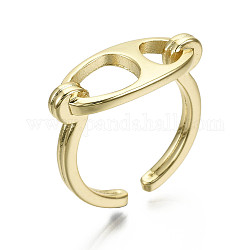 Латунь манжеты кольца, открытые кольца, без никеля , овальные, реальный 16k позолоченный, внутренний диаметр: 18 мм