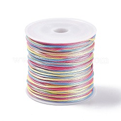 Cordon de fil de nylon teint par segment, corde de satin de rattail, pour le bricolage fabrication de bijoux, noeud chinois, colorées, 1mm