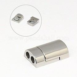 304 Magnetverschluss aus Edelstahl mit Klebeenden, 18x12x6 mm, Bohrung: 3 mm